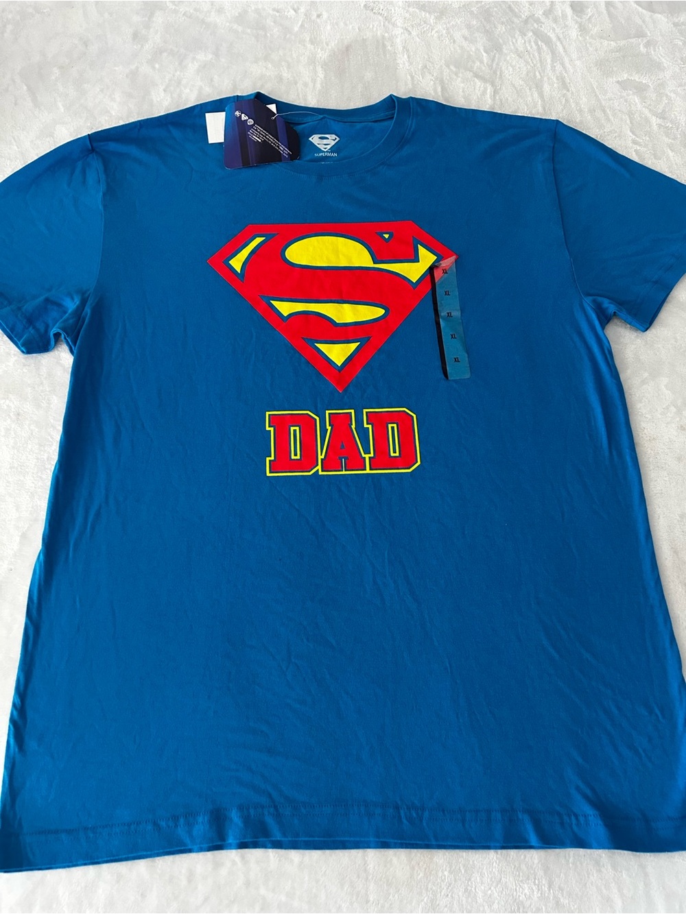 NWT DC Comics Superman Dad T-Shirt Royal Blue Size XL